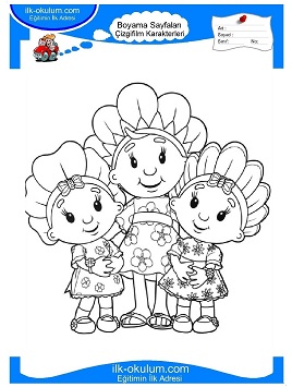 Çocuklar İçin Fifi ve Flowertots Boyama Sayfaları 